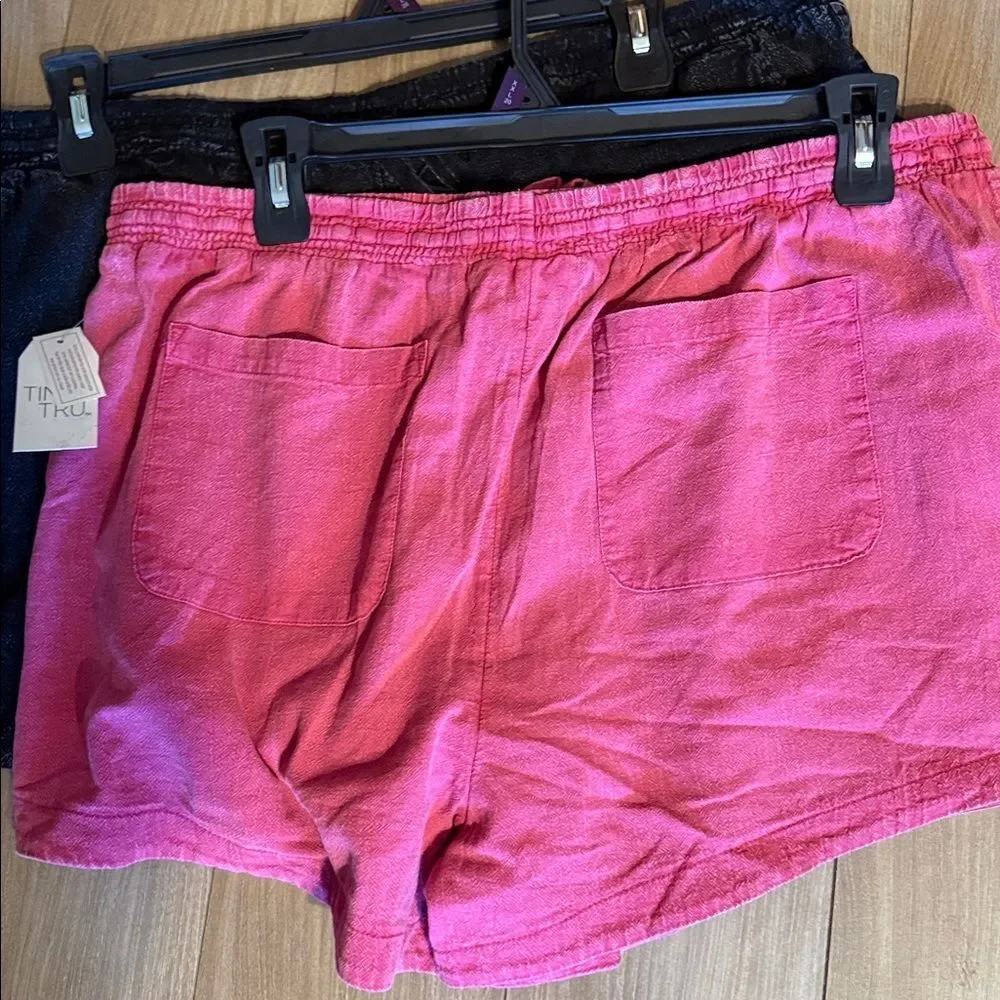 Time and Tru Women's Garment Dye Pull On Shorts, 3.5" Inseam, Size XXL - Picture 4 of 4